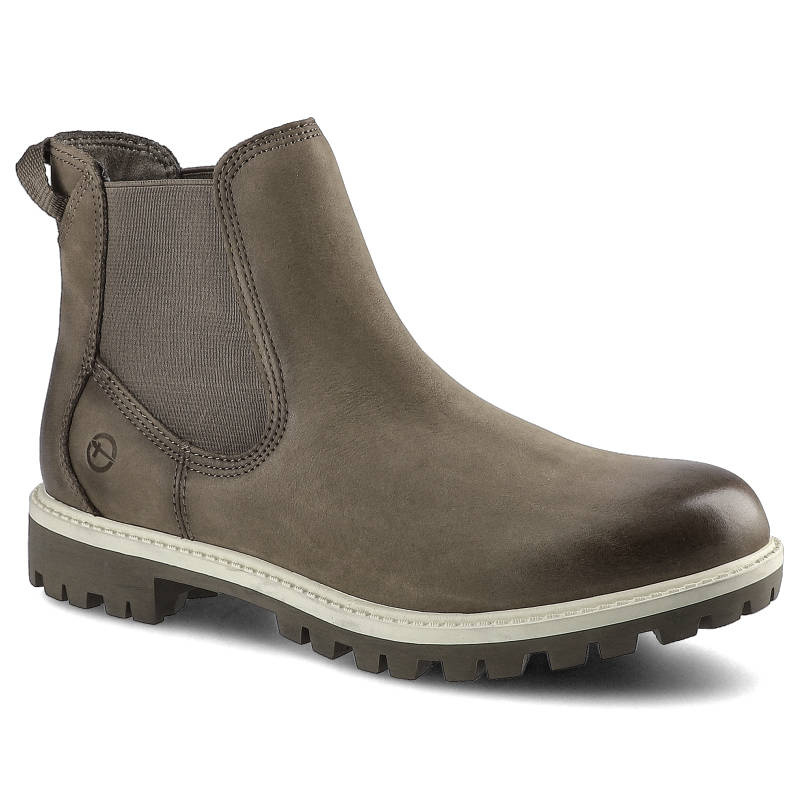 Botki damskie Tamaris, naturalna skóra licowa z elastycznymi wstawkami po bokach oraz solidną podeszwą z głębokim bieżnikiem, szare Pepper, 1-25401-2