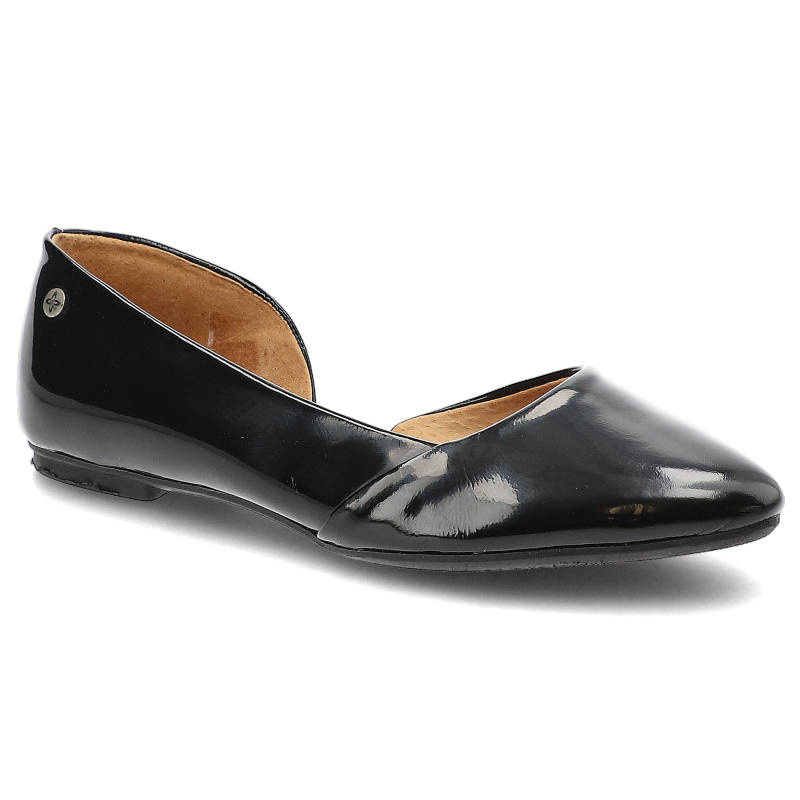 Baleriny damskie Maciejka, eleganckie wsuwane i na płaskiej podeszwie, czarne, 02445-01-00-5