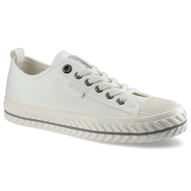 Trampki damskie Big Star, sznurowany fason cholewka tekstylna płócienna niska cholewka przed kostkę gumowy prążkowany nosek ochronny płaska elastyczn