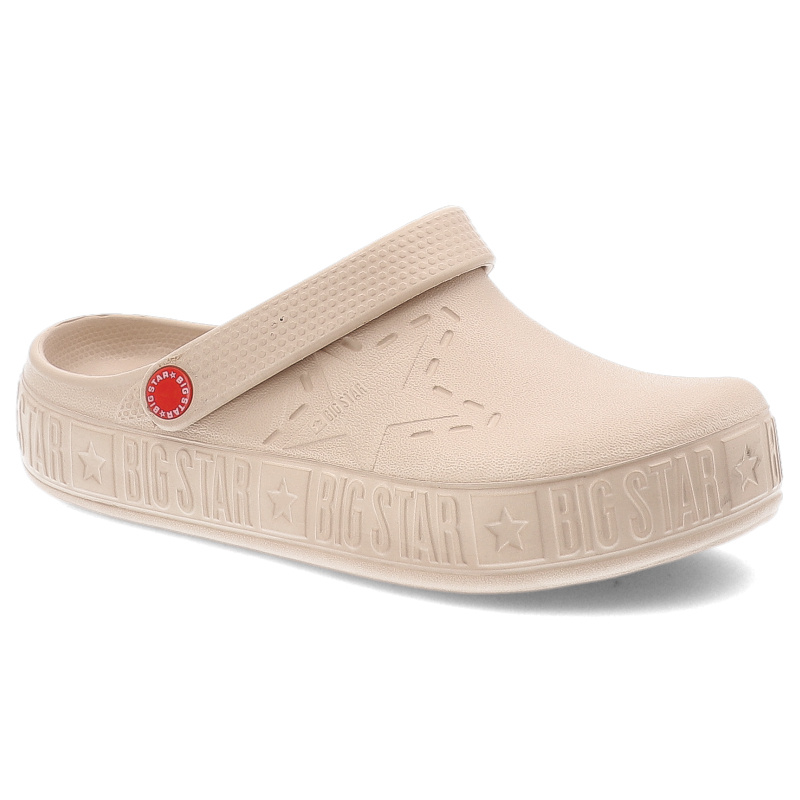 Beżowe Klapki Big Star Stylowe Obuwie Damskie