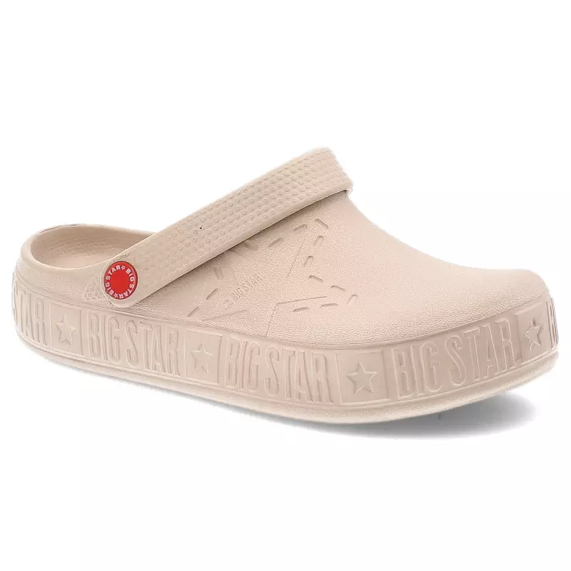 Beżowe Klapki Big Star Stylowe Obuwie Damskie