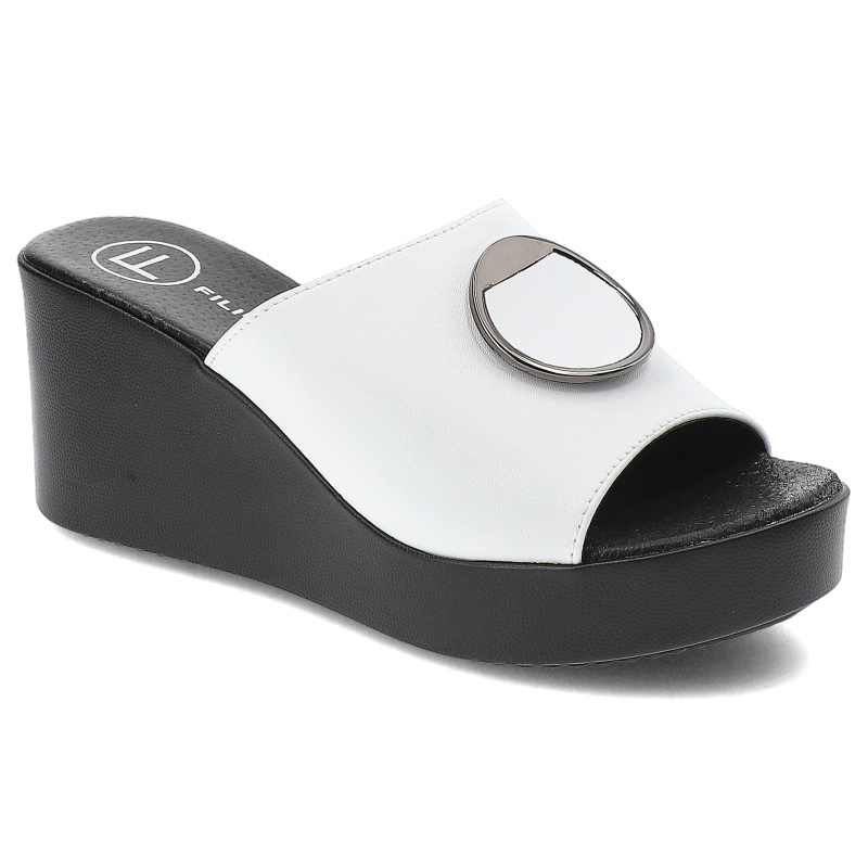 Białe Klapki Filippo Modne Obuwie Damskie