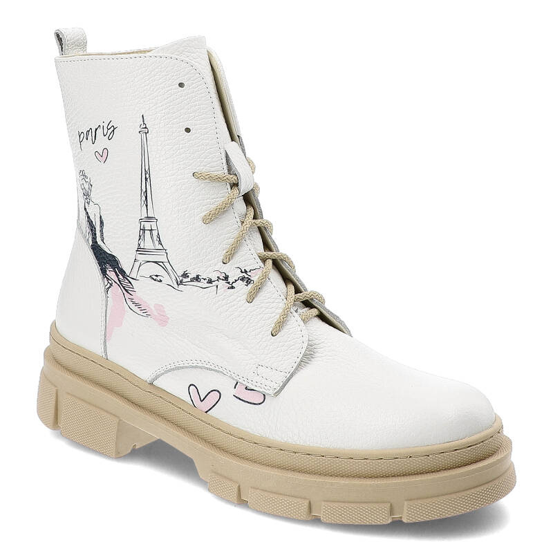 Białe Botki Armodo Wygodne Obuwie Damskie