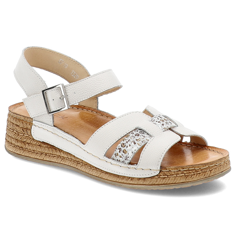 Białe Sandały Wasak Modne Obuwie Damskie