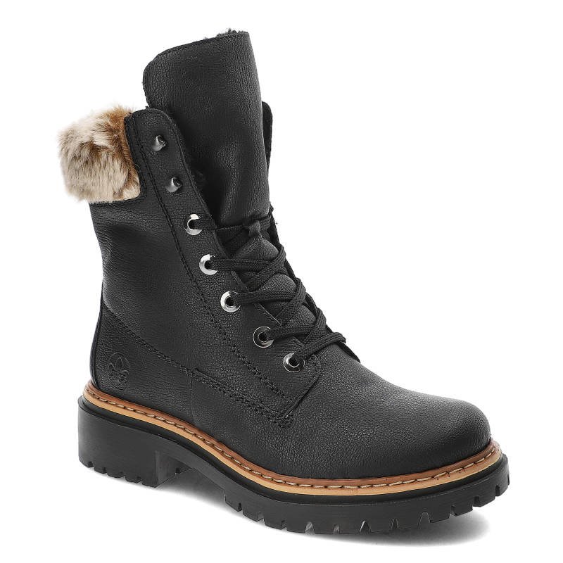 Czarne Botki Rieker Wygodne Buty Na Zimę