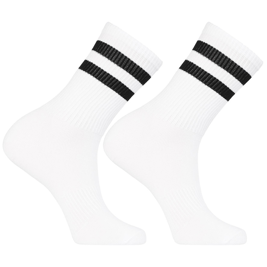 Białe Długie Skarpetki Ze Ściągaczem W Paski 3 Pary Unisex