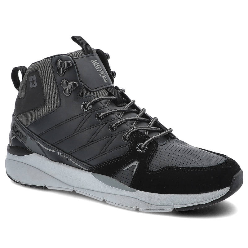 Trekkingi unisex Big Star, cholewka o podwyższonej konstrukcji z paneli tekstylnych i skór ekologicznych system sznurowania z przelotkami i haczykami