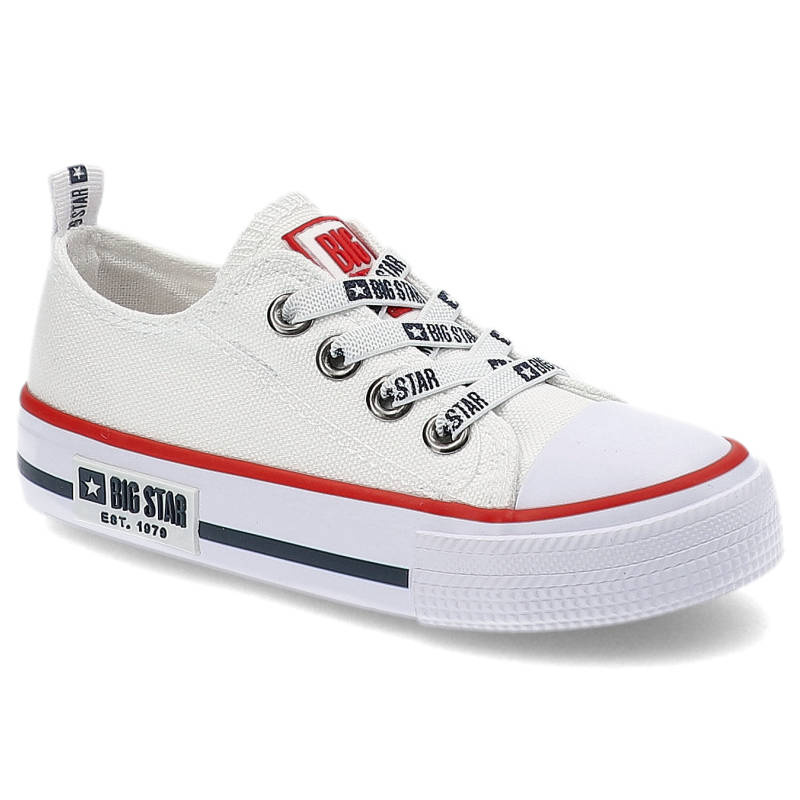 Trampki damskie Big Star, materiałowa cholewka wsuwana konstrukcja lekka podeszwa, biały, KK374068
