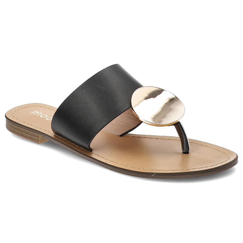 Czarne Klapki Moow Eleganckie Damskie Buty