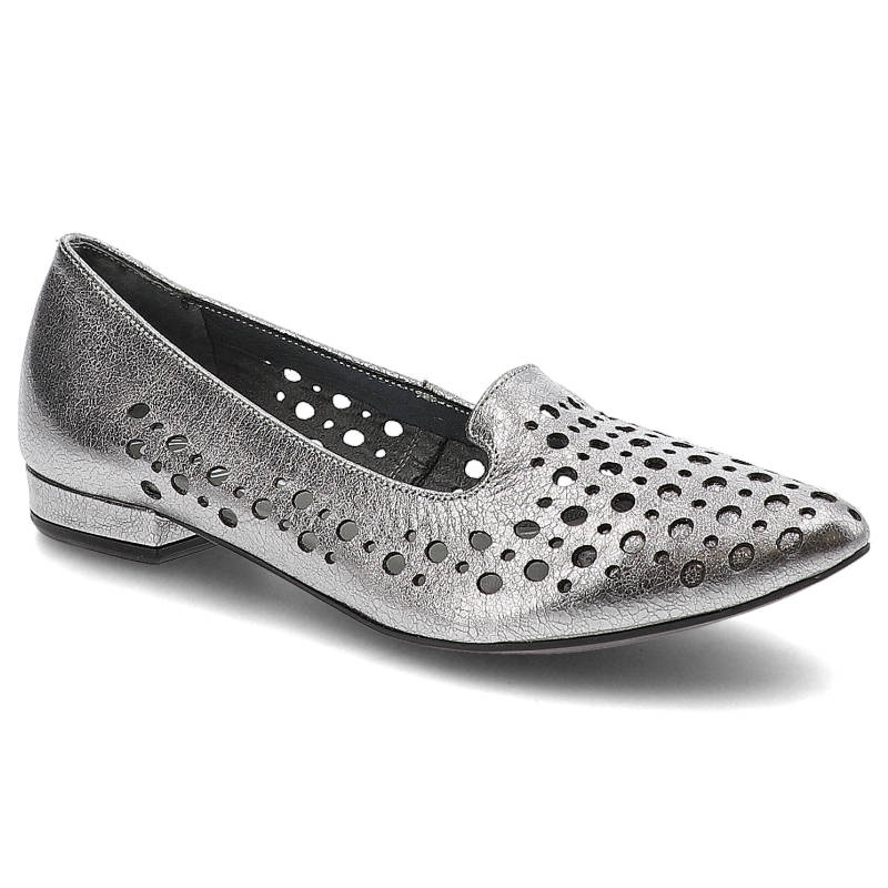 Baleriny damskie Exquisite, ażurowe i eleganckie, srebrne, 976