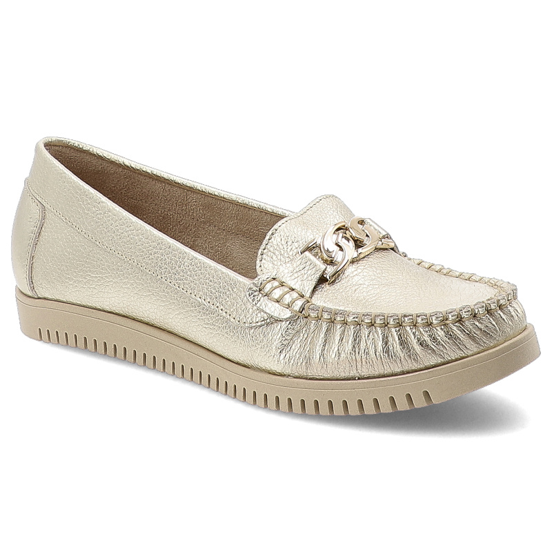Złote Mokasyny Armodo Eleganckie Obuwie Damskie