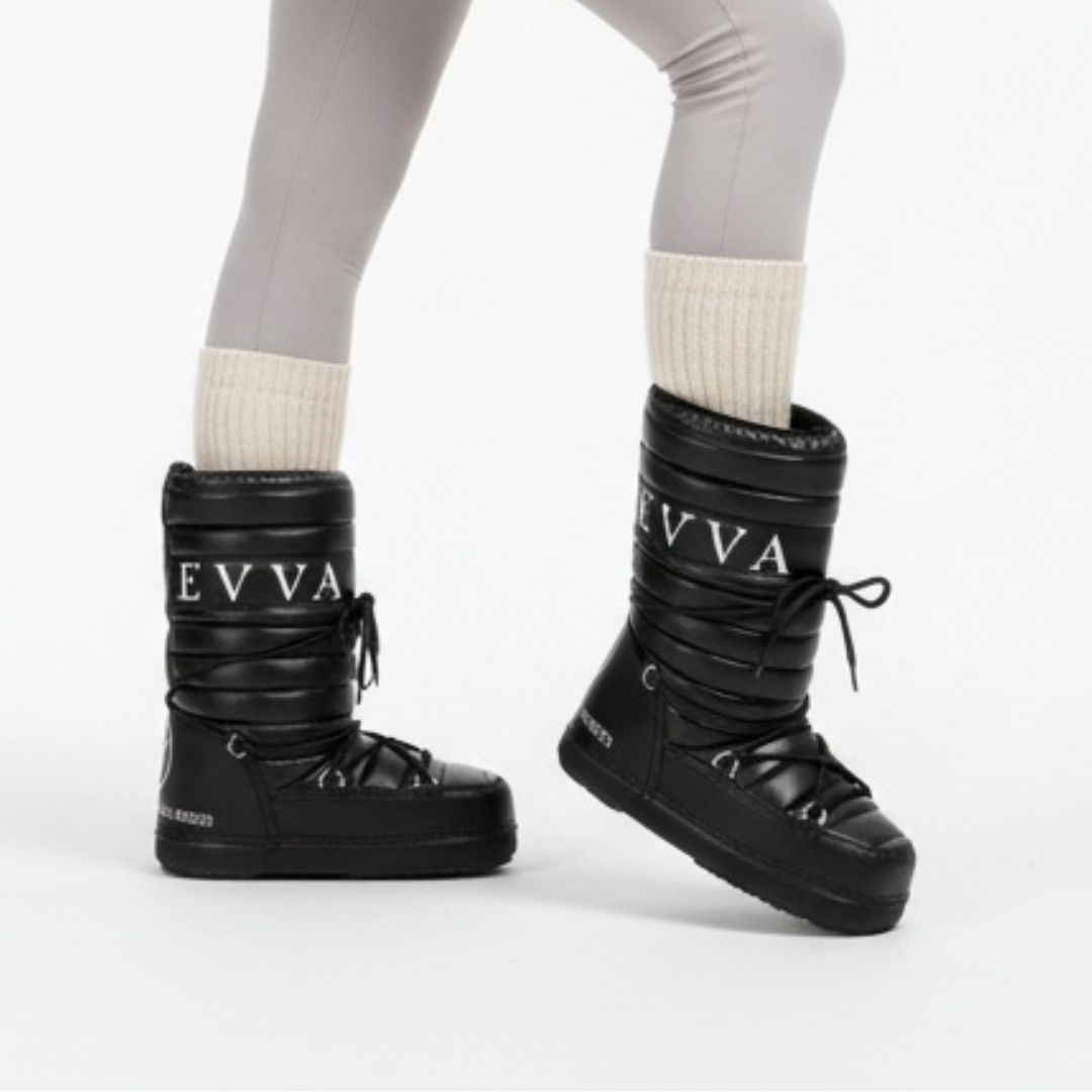 Śniegowce damskie Donna Fabiani, cholewka z materiału syntetycznego z pikowanym wykończeniem i sznurowaniem oraz miękkim kołnierzem, ciemny, 143‑02‑2