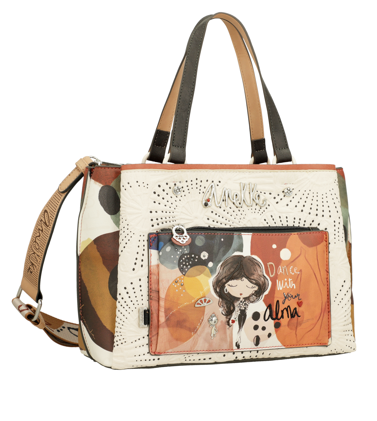 Pomarańczowa Elegancka Damska Torebka Anekke Z Laleczką