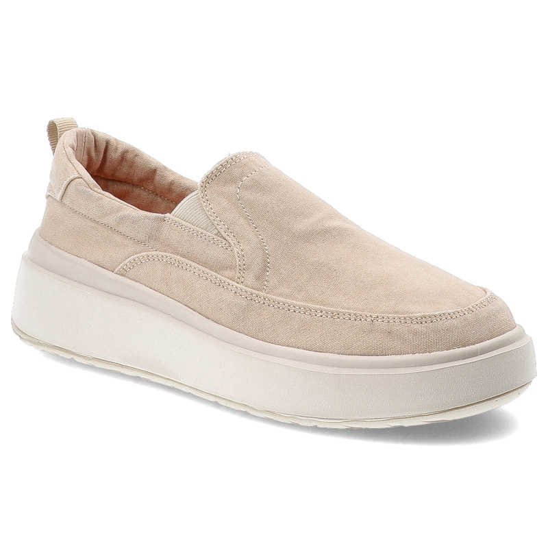 Półbuty damskie Jeep, wsuwane na platformie z gumką z okrągłym noskiem, piaskowe, JL51501A-025