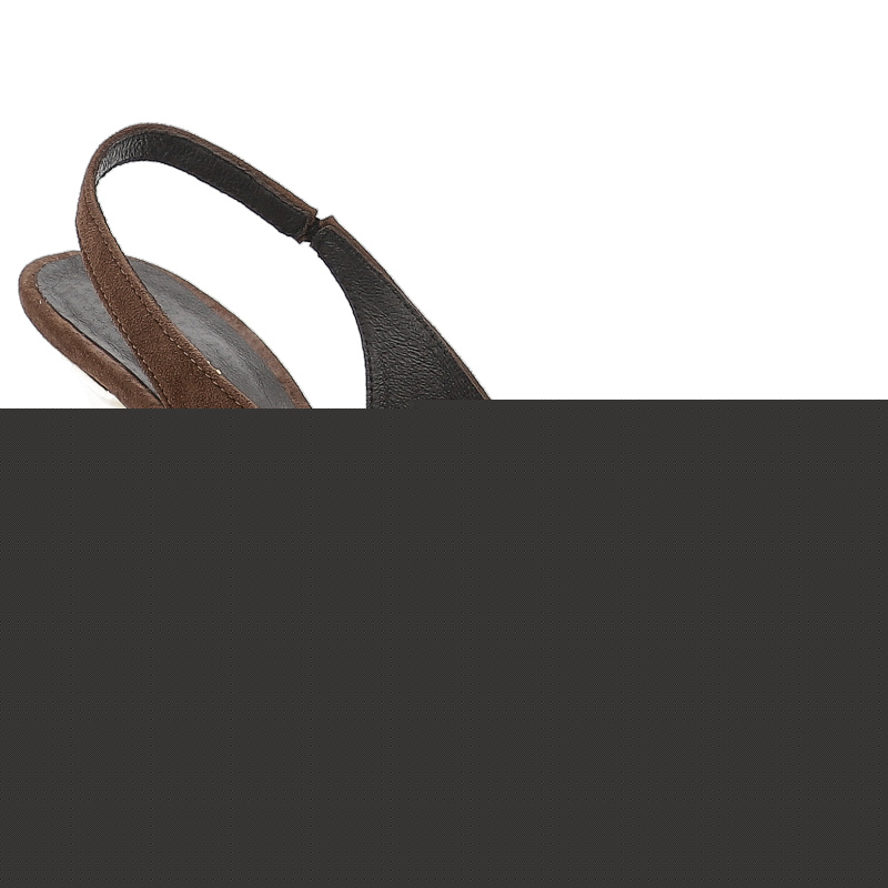 Sandały damskie Karino, skórzane z ozdobnym kwiatem na szpilce wsuwane z noskiem w szpic, brązowe, 5769-015-P