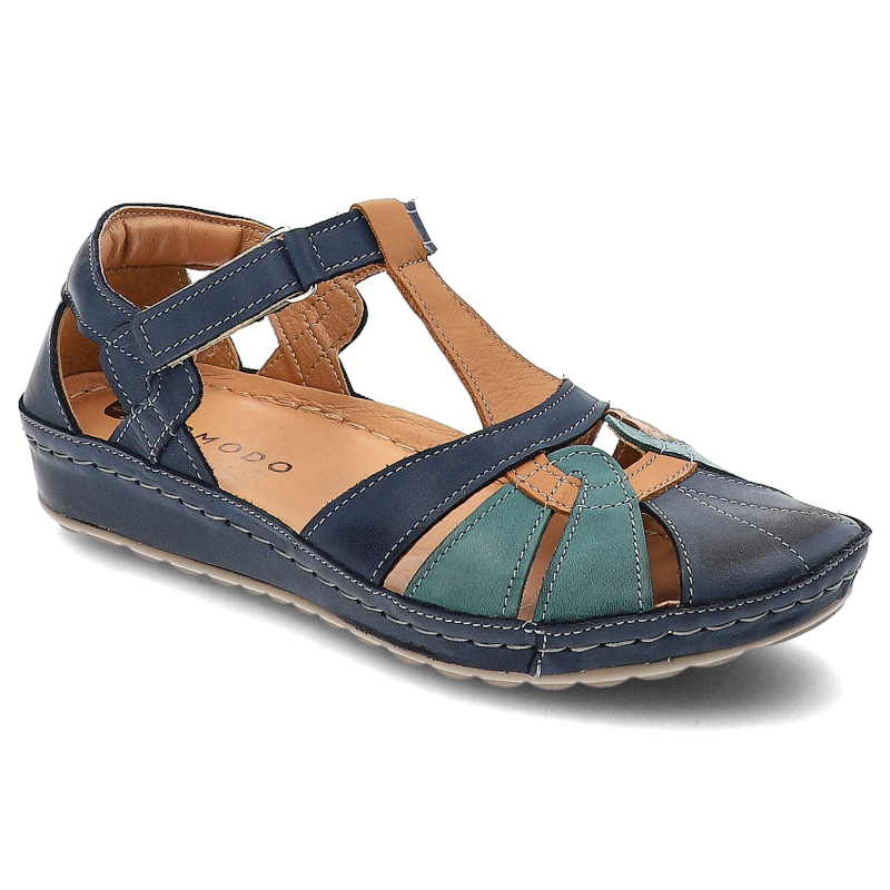 Granatowe Sandały Armodo Wygodne Obuwie Damskie