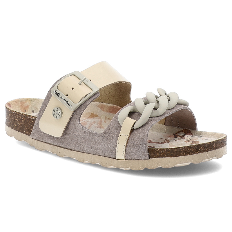 Szare Klapki Anekke Eleganckie Obuwie Damskie