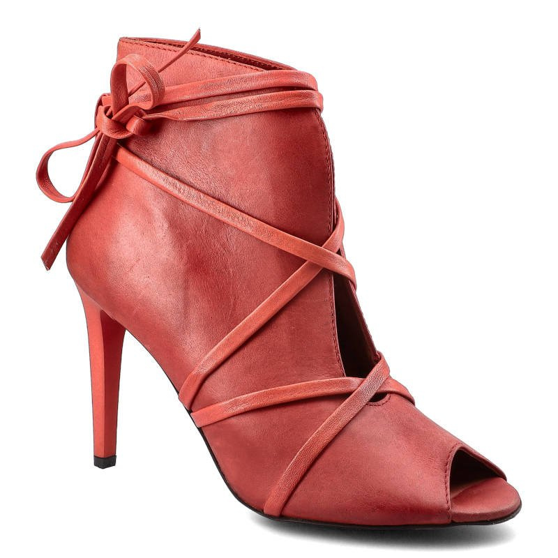 Botki damskie Carinii, eleganckie i na wysokim obcasie, czerwone, B3564_-H55-B98-000-B16