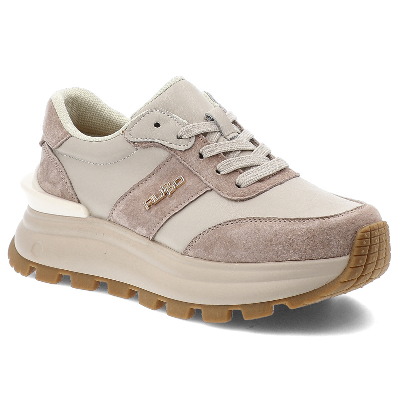 Beżowe Sneakersy Filippo Modne Buty Damskie Na Platformie