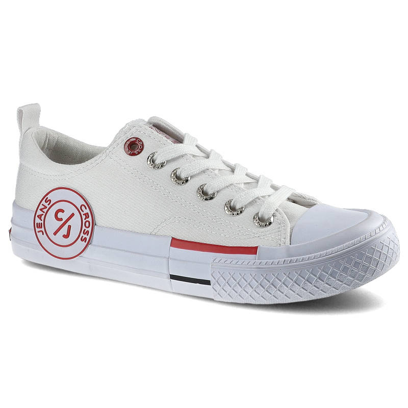 Trampki damskie Cross Jeans, sportowe i sznurowane, białe, FF2R4072C