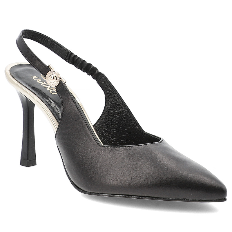 Czarne Sandały Karino Eleganckie Obuwie Damskie Na Szpilce