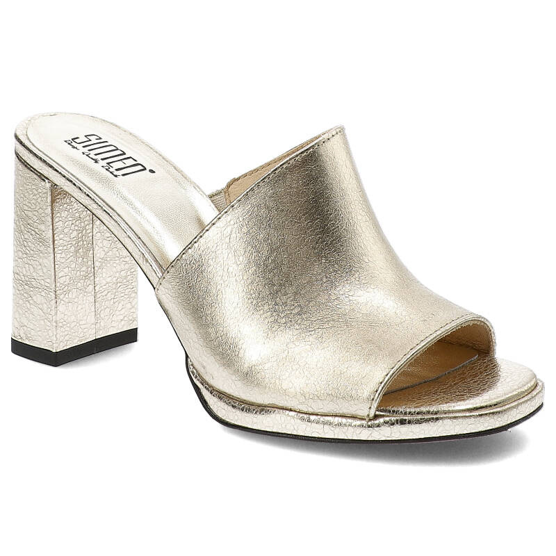 Złote Klapki Simen Stylowe Buty Damskie