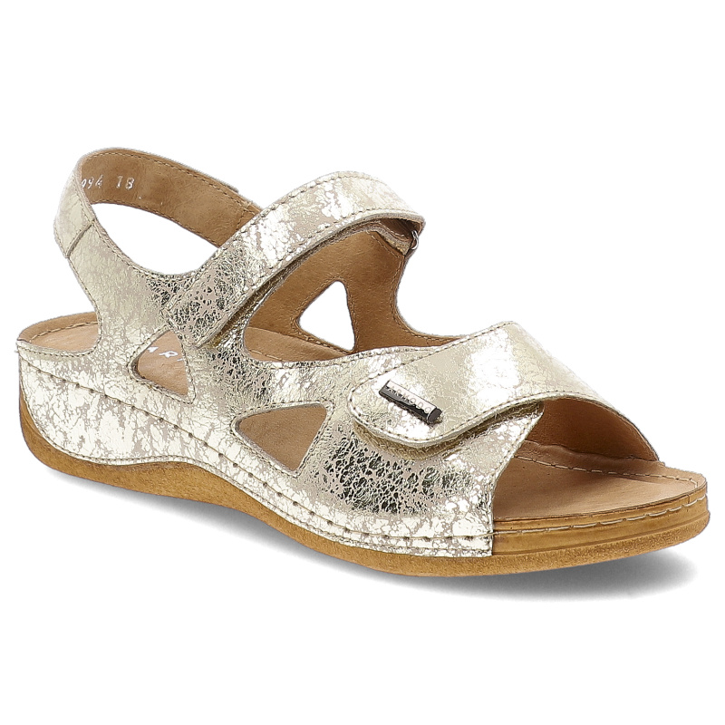 Złote Sandały Armodo Stylowe Płaskie Obuwie Damskie