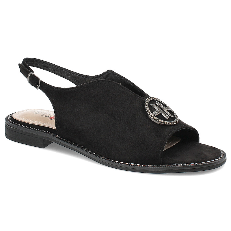 Czarne Sandały S.Barski Wygodne Obuwie Damskie