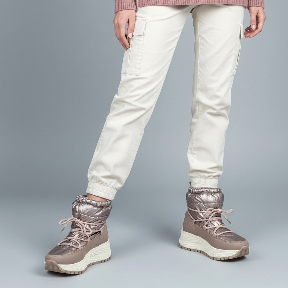 Złoty Róż Śniegowce Filippo Stylowe Damskie Buty Na Platformie