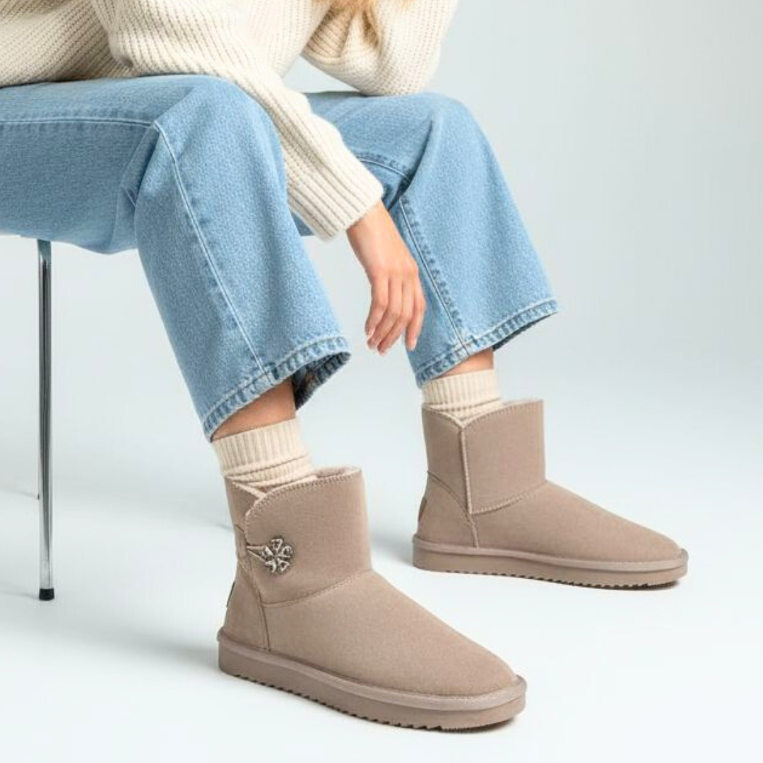 Szare Śniegowce Marco Tozzi Modne Ocieplane Buty Damskie