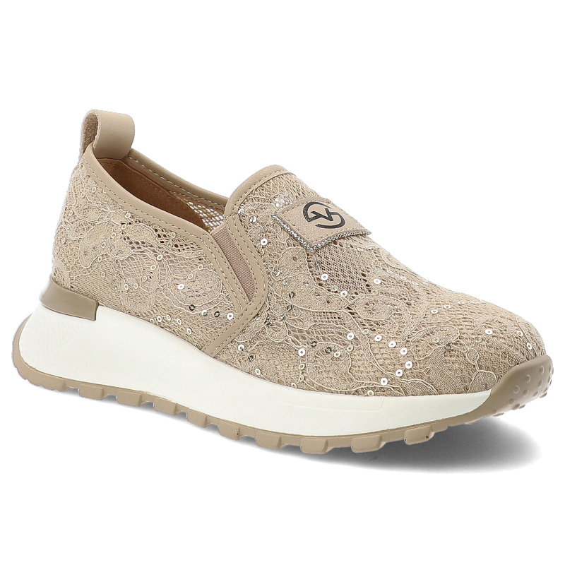 Beżowe Półbuty Vinceza Wsuwane Eleganckie Obuwie Damskie