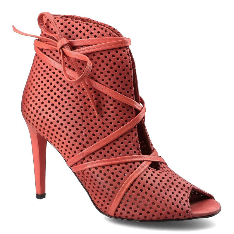 Botki damskie Carinii, ażurowe i na szpilce, czarne, B3564M_-H55-H54-000-B16