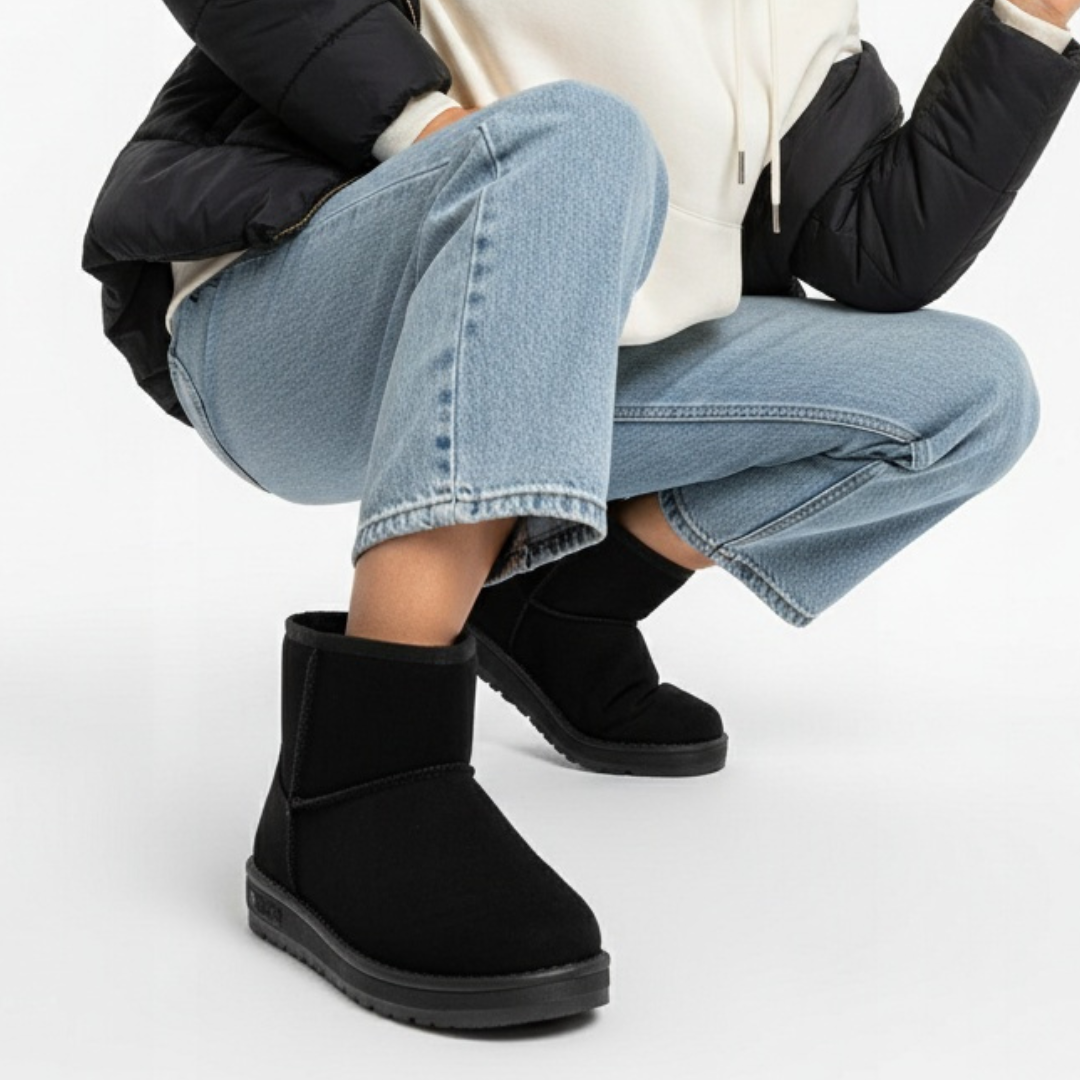 Czarne Śniegowce Big Star Modne Ocieplane Buty Damskie