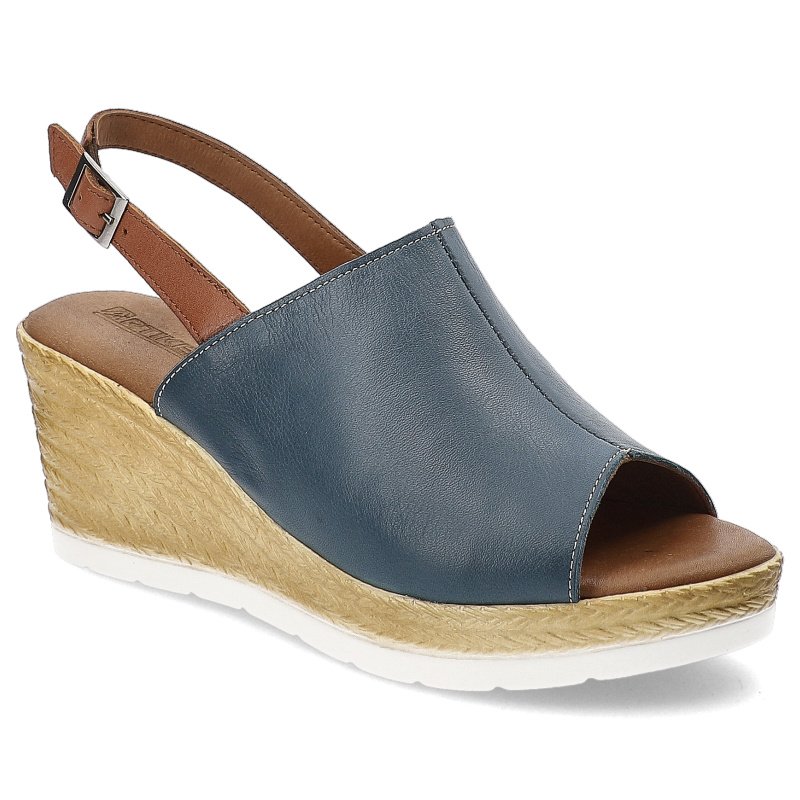 Granatowe Sandały Artiker Wygodne Obuwie Damskie