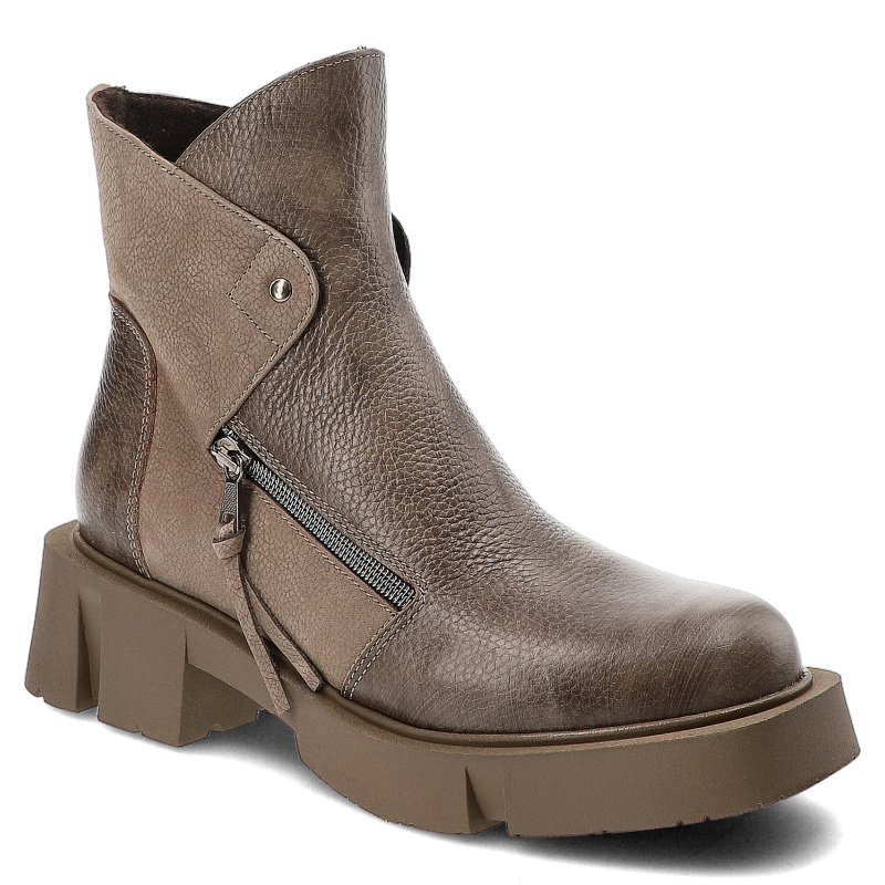 Beżowe Botki Armodo Stylowe Obuwie Damskie Zapisane Na Suwak