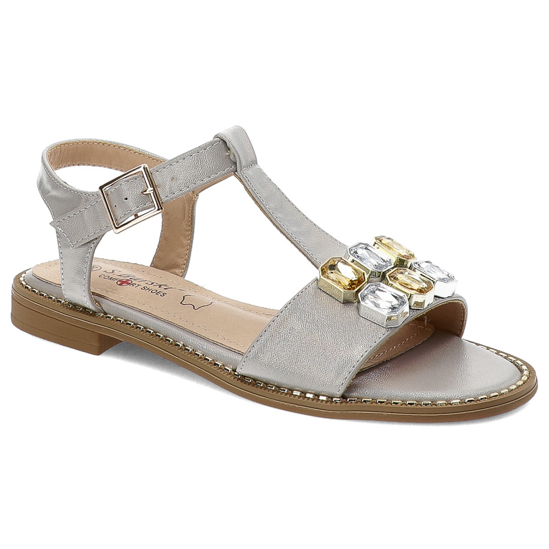 Beżowe Sandały S.Barski Eleganckie Obuwie Damskie