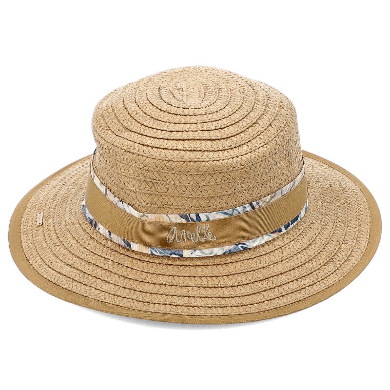 Beżowy Elegancki Słomkowy Kapelusz Damski Anekke