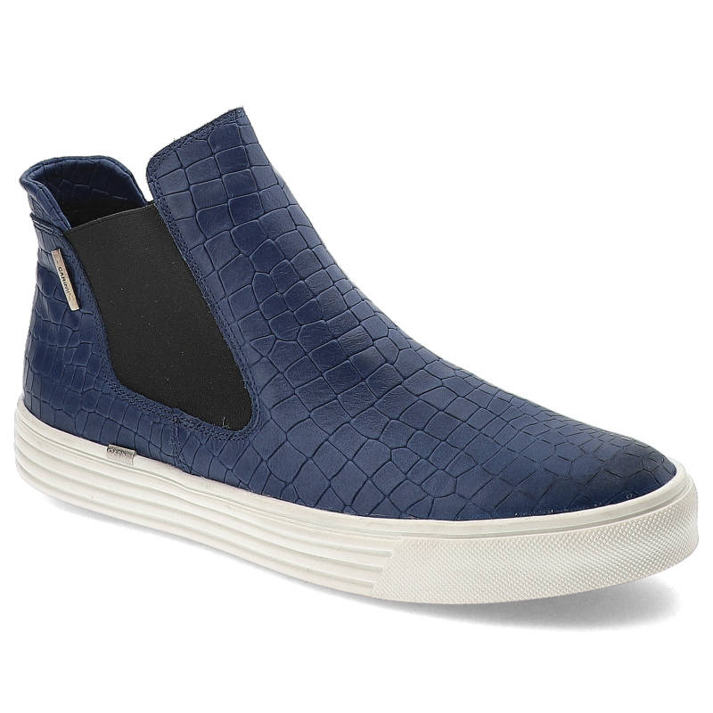 Botki damskie Carinii, wsuwana z gumką i na płaskiej podeszwie, brązowe, B3017_-E09-000-POL-996