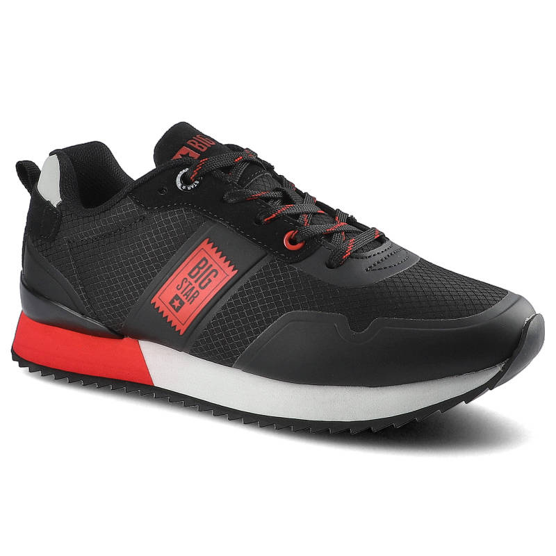 Sneakersy damskie Big Star, sznurowany fason cholewka z materiałów łączonych – tekstylna z elementami syntetycznymi niska cholewka przed kostkę sport