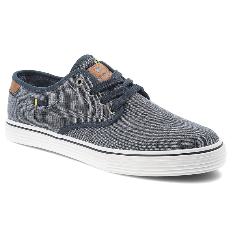 Trampki męskie Wrangler, materiałowe sznurowane na płaskiej podeszwie, szare, 20251030