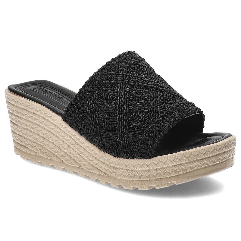 Czarne Klapki Artiker Modne Buty Na Lato