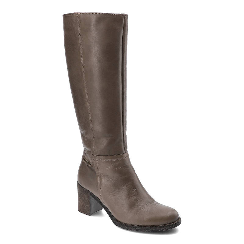 Kozaki damskie Karino, eleganckie i na stabilnym obcasie, jasnobrązowe, 0859-008-M