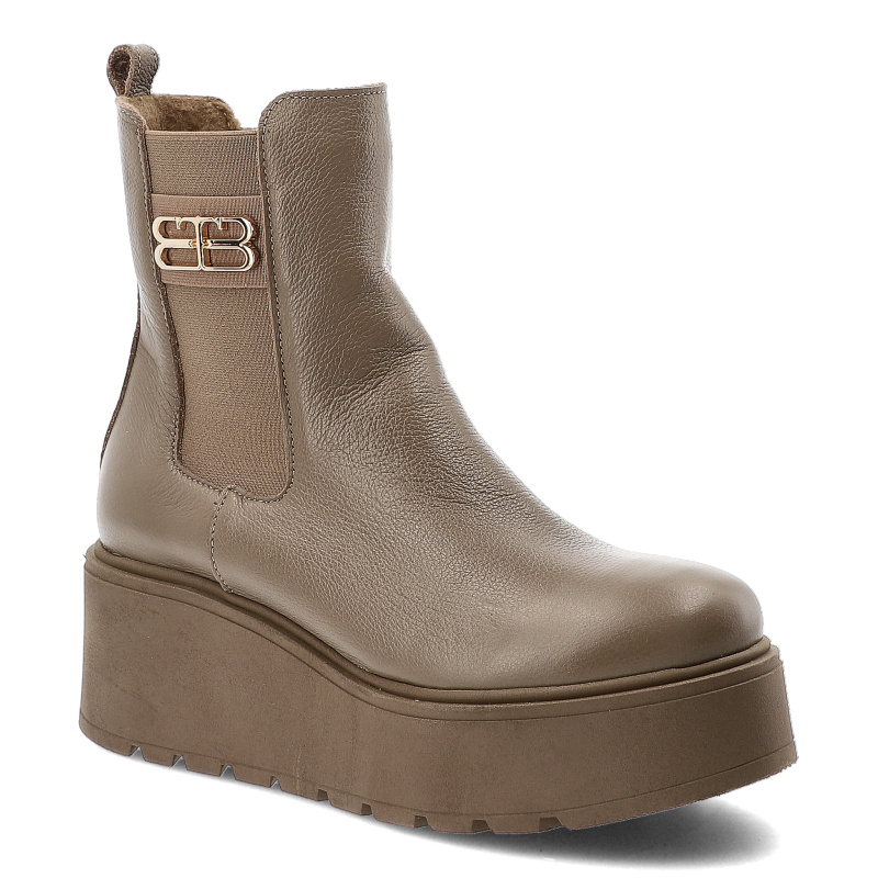 Brązowe Botki Armodo Modne Obuwie Damskie Na Platformie