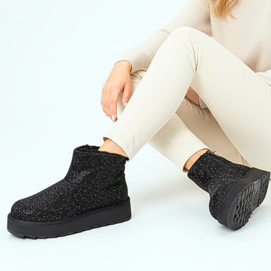 Czarne Śniegowce Tamaris Stylowe Buty Damskie