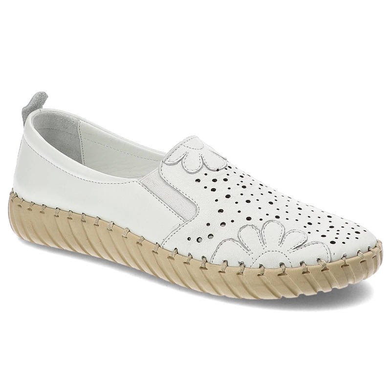 Białe Półbuty Artiker Damskie Wygodne Obuwie