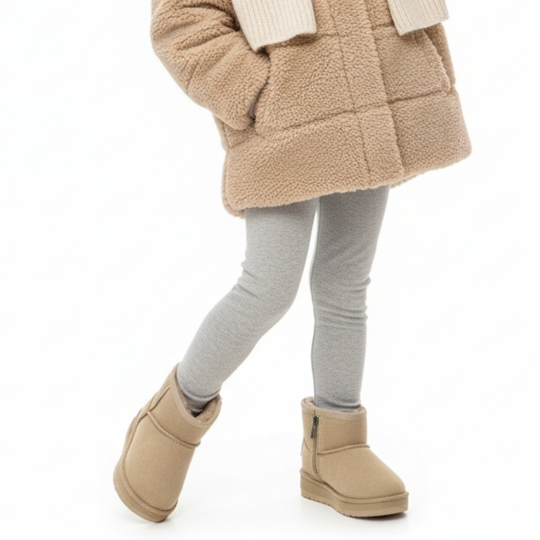 Beżowe Śniegowce Big Star Ocieplane Buty Dziecięce