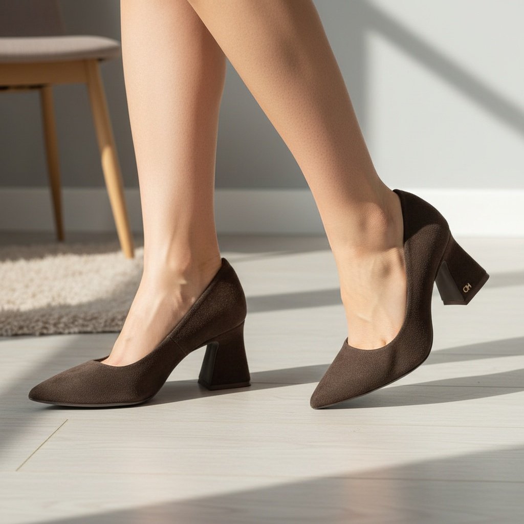 Czółenka damskie Chebello, eleganckie zamszowe na wysokim obcasie, brązowe, 4742_-268-000-PSK-S417