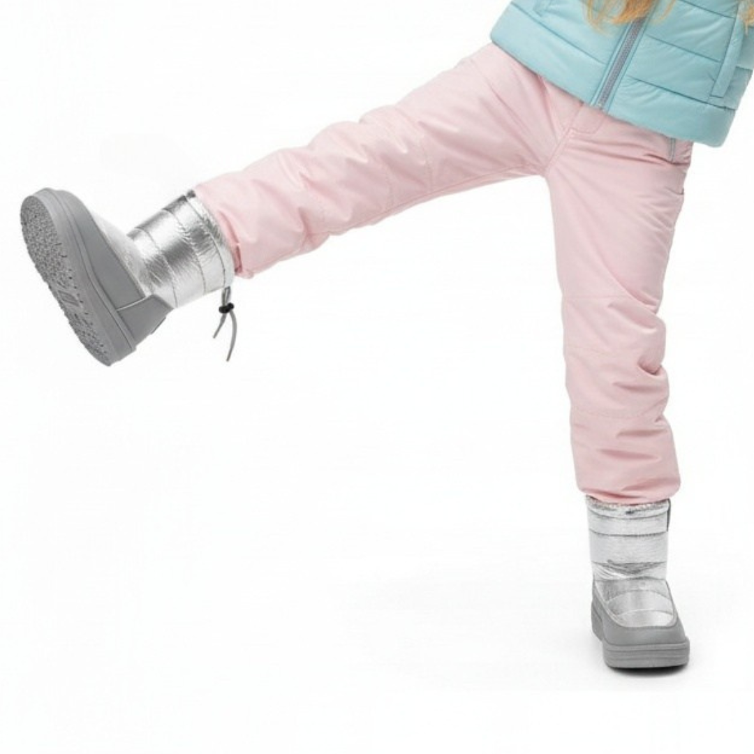 Śniegowce damskie Big Star, cholewka z metalizowanego materiału z regulacją u góry i ociepleniem gruba jednolita podeszwa, szare, KK374218