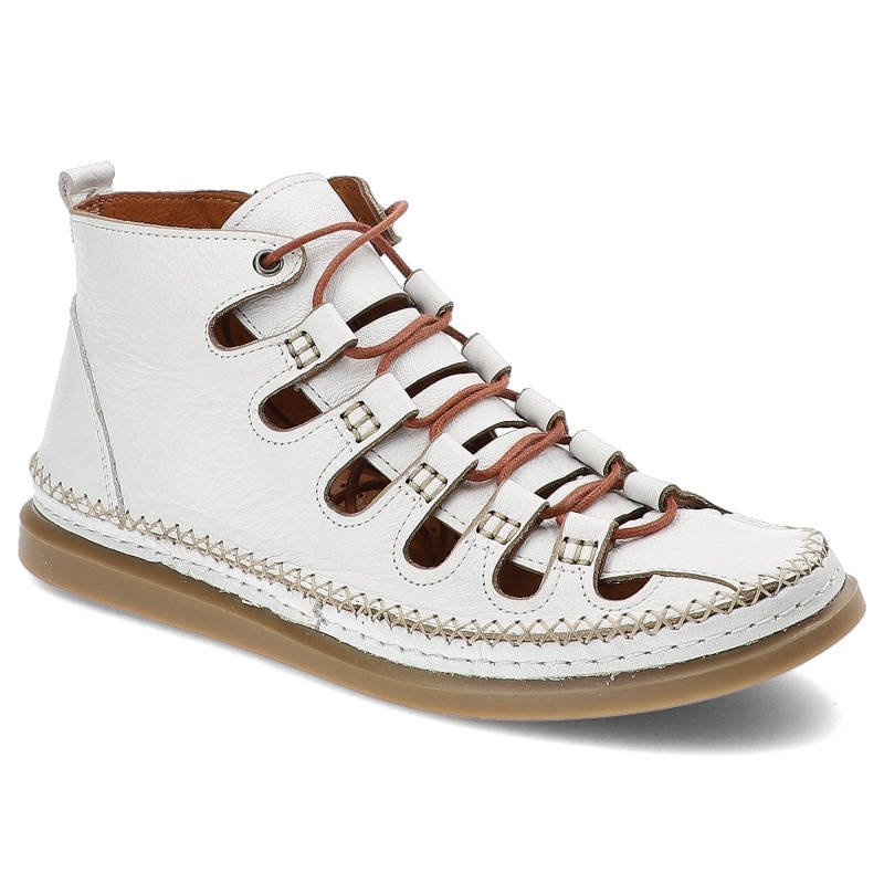 Białe Botki Artiker Damskie Stylowe Obuwie