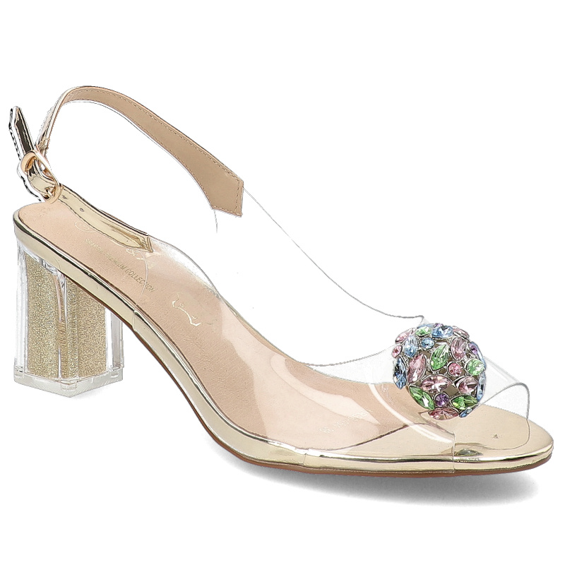 Złote Sandały S.Barski Eleganckie Obuwie Damskie